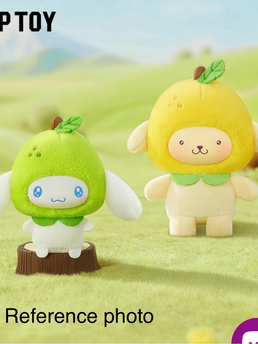Hello Kitty Sanrio Fruit & Vegetable Plush Keychains - Pompompurin + Cinnamoroll - Picture 6 of 7